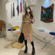 Summer Home [Power Style Outfit] 2024 Early Spring New Brown Suit Jacket Women's Belt Suit Top Spring and Autumn