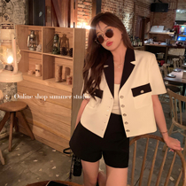 Summer home 2022 Summer thin style small fragrant wind short sleeve suit jacket woman design sensation small crowdsuit jacket