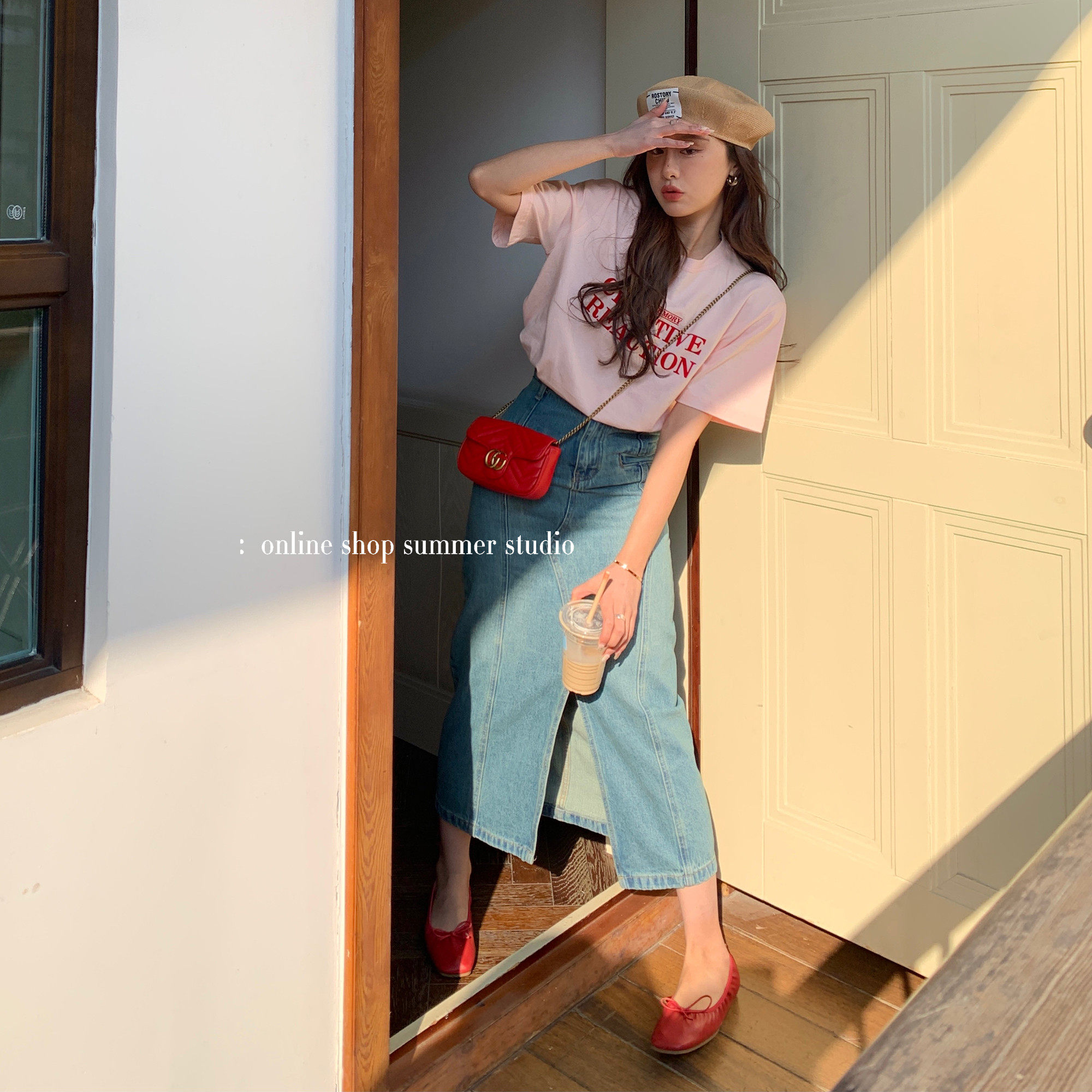 Summer House 2023 Spring 2023 new retro cowboy skirt long - term pre - open design