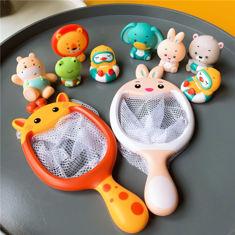 Baby bath spray water fish fish fishing net play water pinch fun floating kids play water swimming pool boy girl toy