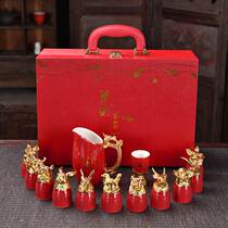 zodiac wine utensil set new years gifts for foreigners Chinese gifts high-end luxury for customers