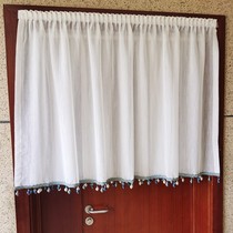 Kitchen half curtain curtain door curtain home non-hole simple modern half curtain Velcro short curtain Velcro short toilet