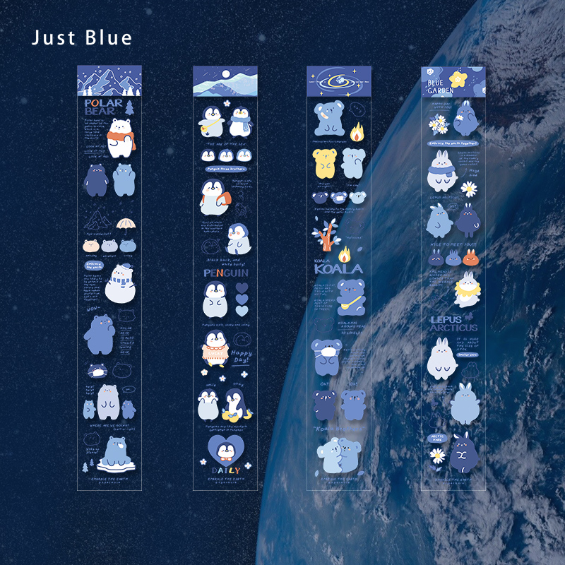 Embrace the earth PET tape subpack cute penguin bear handbook DIY mobile phone case decorative stickers waterproof
