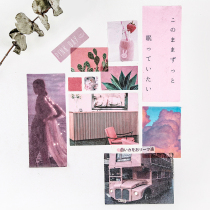 Fresh literary clear Zhi ins and paper stickers bag net red landscape hand account book book diary collage stickers