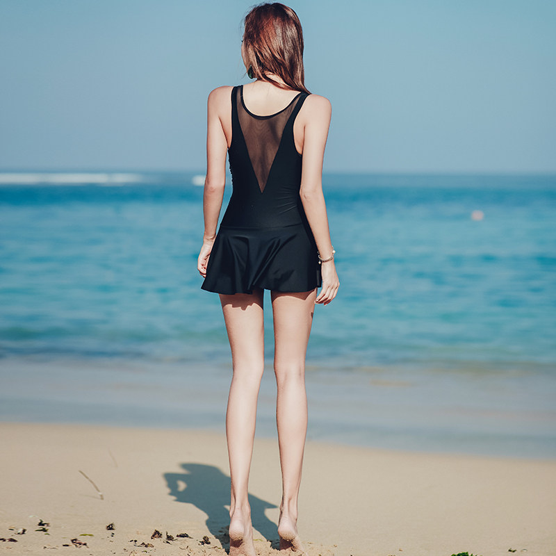 Victor's new swimsuit women's conservative dress style belly covering slim spa size chest gathered over size swimming suit