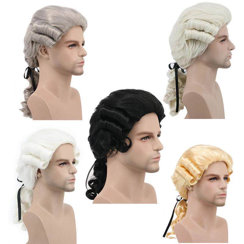 Cosplay Judge Lawyer Wig Headgear Masquerade Male Baroque Colonial Men's Wig Cosplay Judge Lawyer Wig Headgear Masquerade Male Baroque Colonial Men's Wig