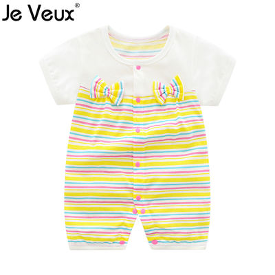 Baby clothes for summer, cute pure cotton one-piece dress for baby girls, thin and stylish for newborns, princess pouches and hatches