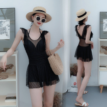 Waves New ins Wind Korea slim belly belly swimsuit conservative small breast lace steel support sexy swimsuit hot spring