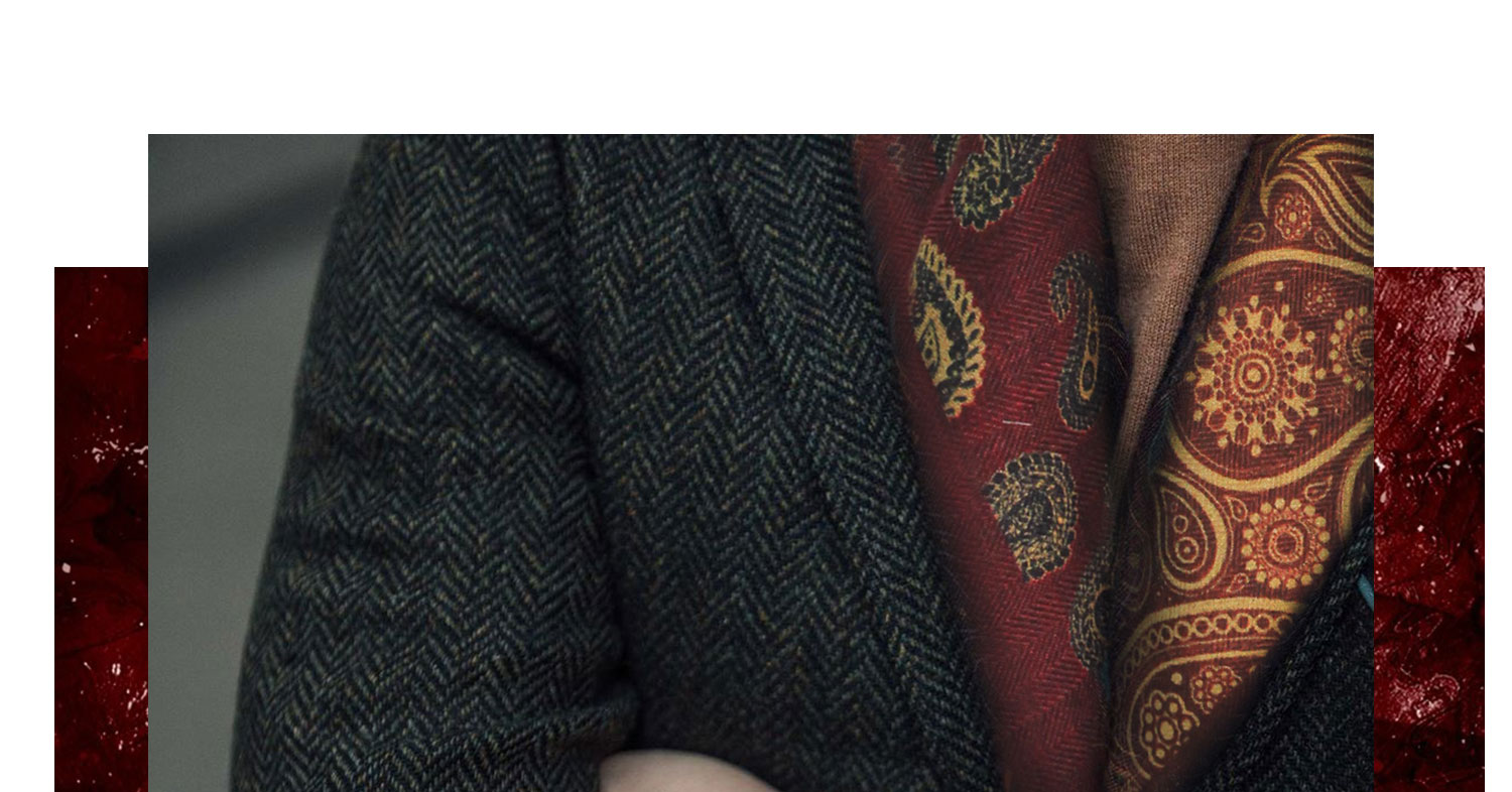 Double-sided Two-Tone Silk Wool Neck Warmer For Men Red Square Scarf_voghion.com