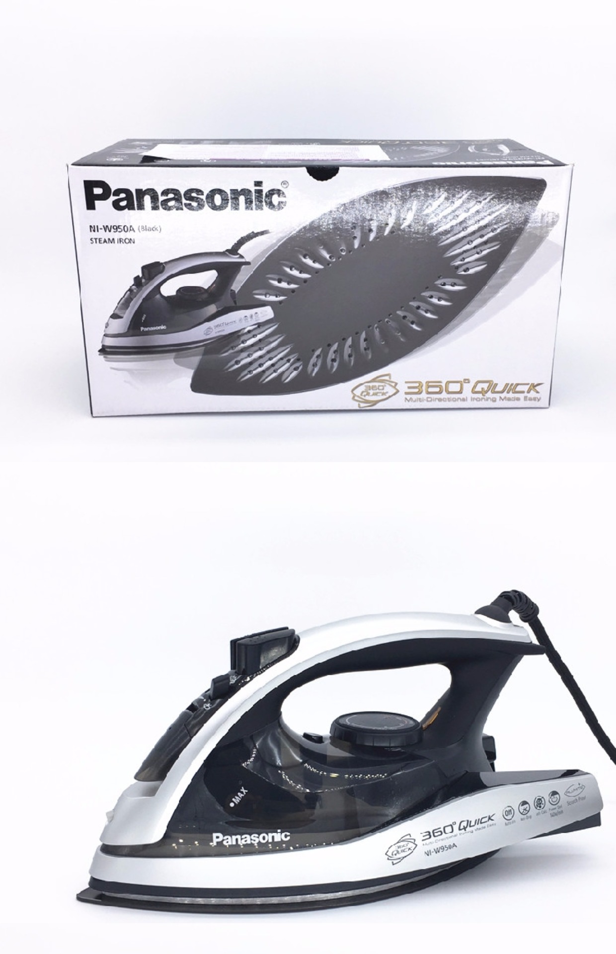 bàn là cây philips gc518 Nhật Bản nhập khẩu Bàn ủi hơi nước gia đình Panasonic công suất cao cầm tay ủi quần áo điện W950A - Điện sắt giá bàn ủi