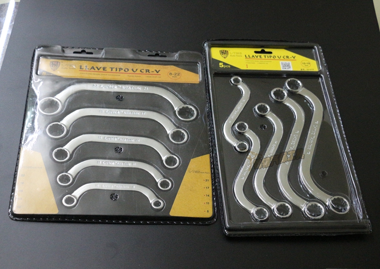 Vanadium steel 5 piece set C type plum machine repair wrench tool double head 12 corner plum blossom dual-purpose S type plum wrench