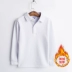 Học sinh áo sơ mi POLO mùa thu và mùa đông cho trẻ em cộng với đồng phục dài tay bằng nhung cho nam và nữ