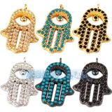 N36 L14 DIY Ювелирные аксессуары половина 925 Серебряная микромозаичная демон глаз Фатма