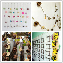 Nature branch picture frame kindergarten hanging ornaments decoration environment decoration childrens art painting wood chips handmade