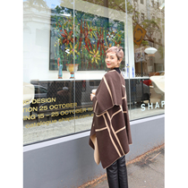 deebydwang pure cashmere reversible abstract graphic blanket scarf autumn and winter thickened warm shawl outer wear