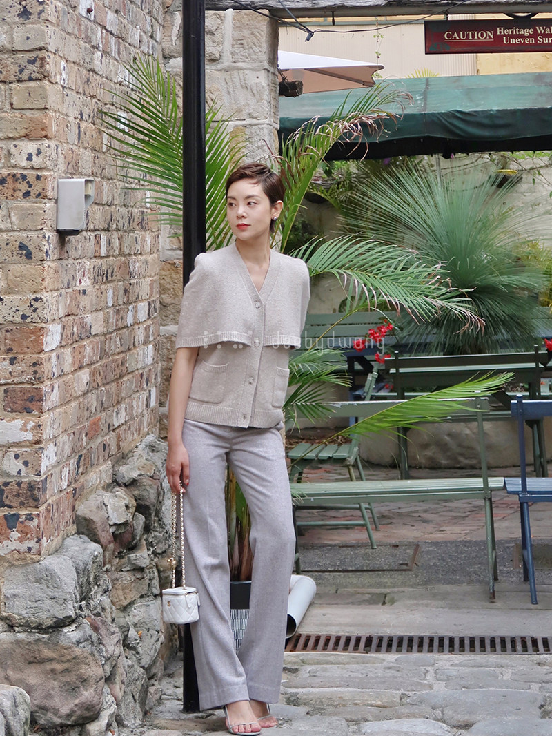 deebydwang designer joint knit series Little fly-man sleeveless shawl fur coat loose and lazy retro-Taobao