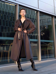 deebydwang winter new style windbreaker style double-sided woolen Australian wool coat jacket woolen leather double-sided belt