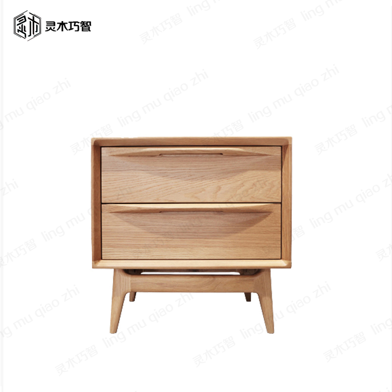 Nordic oak bedside table all solid wood bedside cabinet bedroom furniture North American black walnut modern minimalist locker