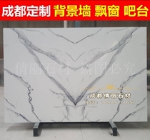 Chengdu custom artificial marble fish belly white bay window countertop background wall White pattern artificial stone TV Wall