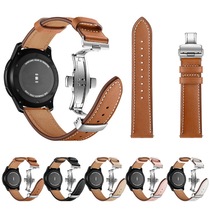 Suitable for TicWatch Pro leather Ticwatch2 strap 1 2 generation Ticwatch E smart watch metal stainless steel with butterfly buckle calfskin wrist