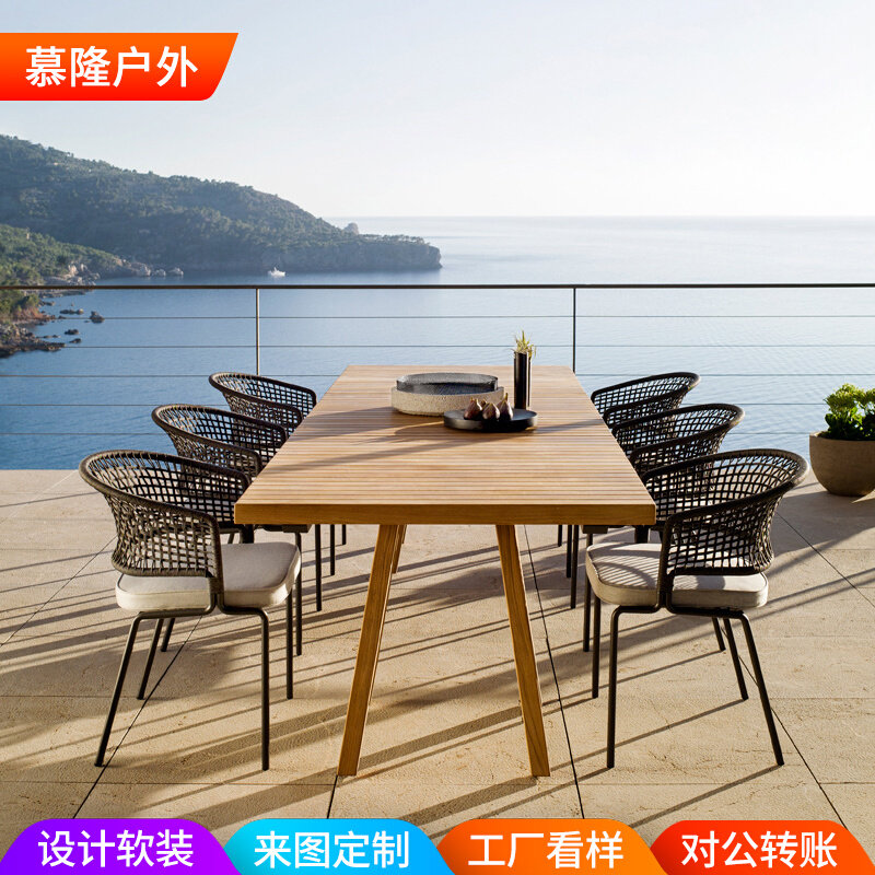 Outdoor Table And Chairs Combined Patio Leisure style board room for Minjuku outdoor mall Café Minjuku Open-air Vines Furniture