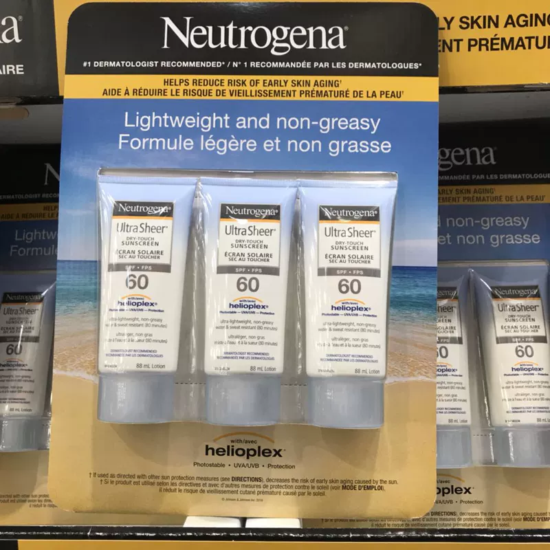 Neutrogena NEUTROGENA 60 lần kem chống nắng 88 ml 3 gậy Canada thẳng tóc