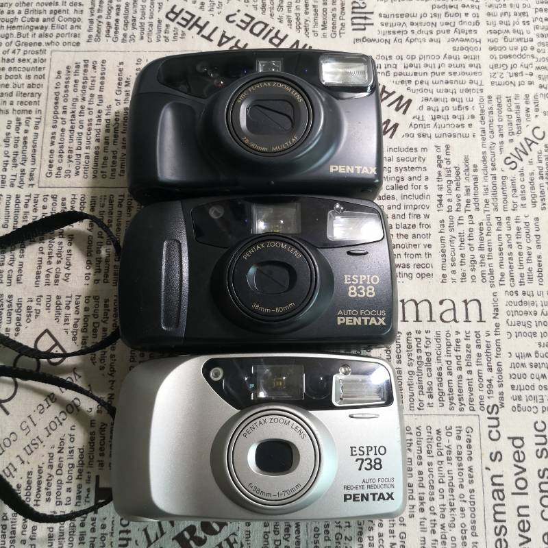 Used PENTAX ESPIO 738 838 928 Zoom 135 Film camera NET Red Retro camera