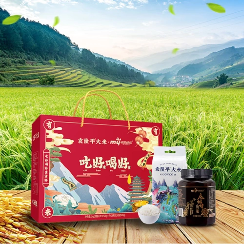 [Mingyuan объединил усилия Yuan Longing Rice] съесть хороший рис и выпить хорошую медовую подарочную коробку Rice 500G+горный мед 500G