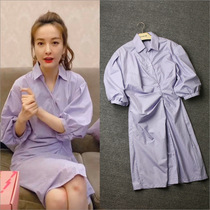 Wu Xin Tong Clothes Checkered Bubble Sleeveless Dress Irregular Shirt Skirt Woman Design Sensation in a small crowdsourced summer