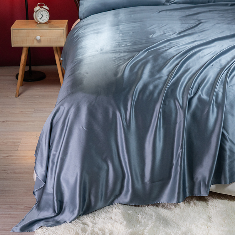 Heavy pound pure color true silk quilt with single 100% mulberry silk pro-skin unspliced bed sheet brief high-end support custom bed hat-Taobao