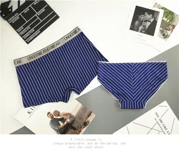 Cặp đôi mới đồ lót cotton gợi cảm phong cách văn học nam cỡ lớn phẳng góc nữ tam giác cá tính quần lót  nữ tam giác