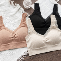 Comfort lace V collar with large elastic wrap chest vertical lace with bottom harnesses large U beauty vests without steel ring underwear