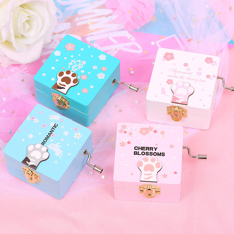 Cat Claw Wooden Rolling Bell Box Creative Card Card Eight-Oct Christmas Girl Girl Gift