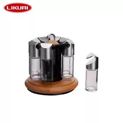 Emsa German imported Beech Matt light rotating seasoning rack 8 bottles