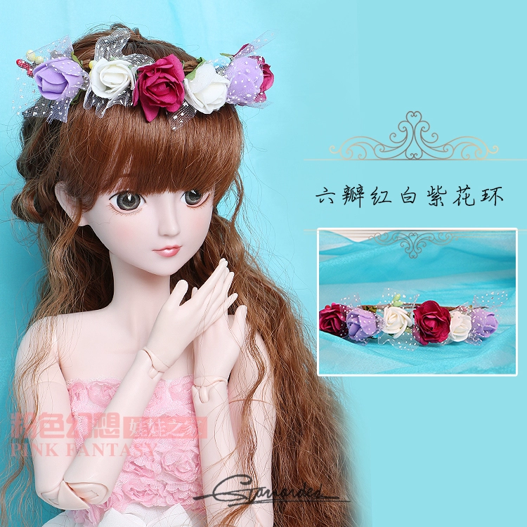 Búp bê Katie 60cm Loli với phụ kiện SDIY handmade tùy chỉnh vòng hoa hồng nữ thần lãng mạn vương miện headband búp bê đẹp