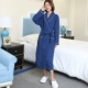 Mùa hè 2018 đơn giản, phong cách cotton waff vài bộ đồ ngủ nam và nữ XL áo choàng tắm áo choàng mùa xuân và mùa thu áo ngủ