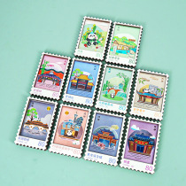 New Chengdu Stamp Panda Refrigerator Magnet City Landmark Building Silver Foil Original Travel City Souvenir