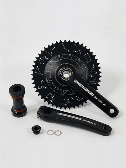 Skeace-Kettenblatt, 49 Zähne, Dead-Fly, geschlossen, hohl, einteiliges Fahrrad-Rennkettenblatt, Kurbelgarnitur, SKE-Sternenhimmel-Kettenblatt