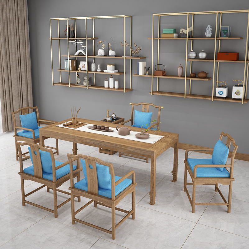 Kung Fu tea table solid wood tea table modern minimalist Zen tea table and chair combination new Chinese style tea table balcony coffee table