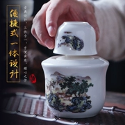 Jingdezhen gốm rượu mát, bộ rượu vang, lẩu nóng và ấm, hộ gia đình Trung Quốc, rượu sake, rượu vang vàng, ly rượu vang trắng - Rượu vang