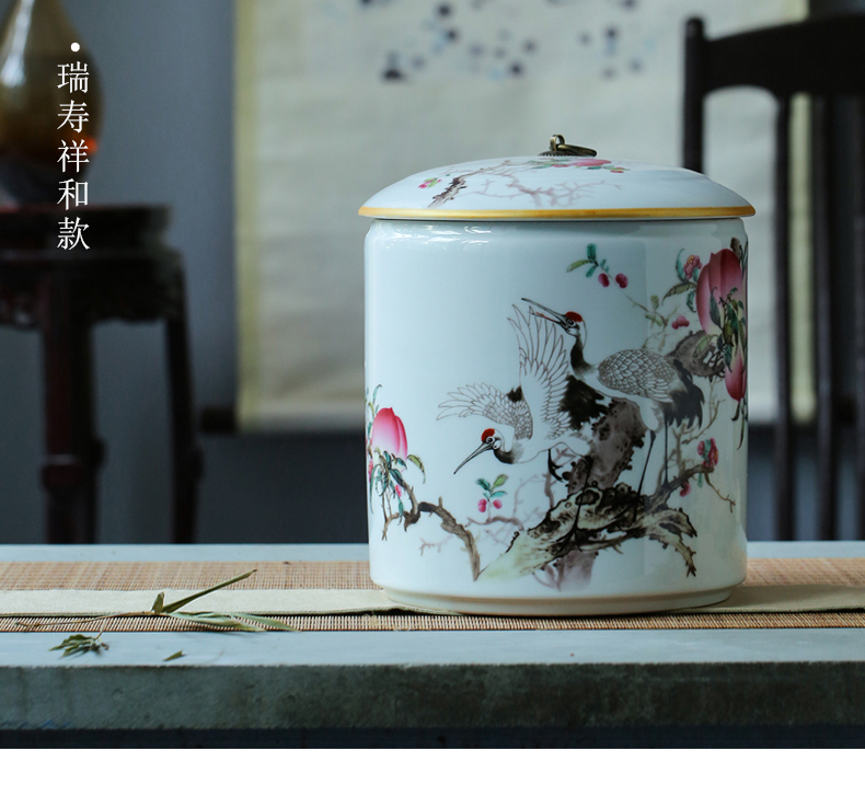 Ceramic barrel 10 jins ricer box meter box household storage storage tea cake cylinder cylinder of bread receives, the seventh, peulthai the POTS