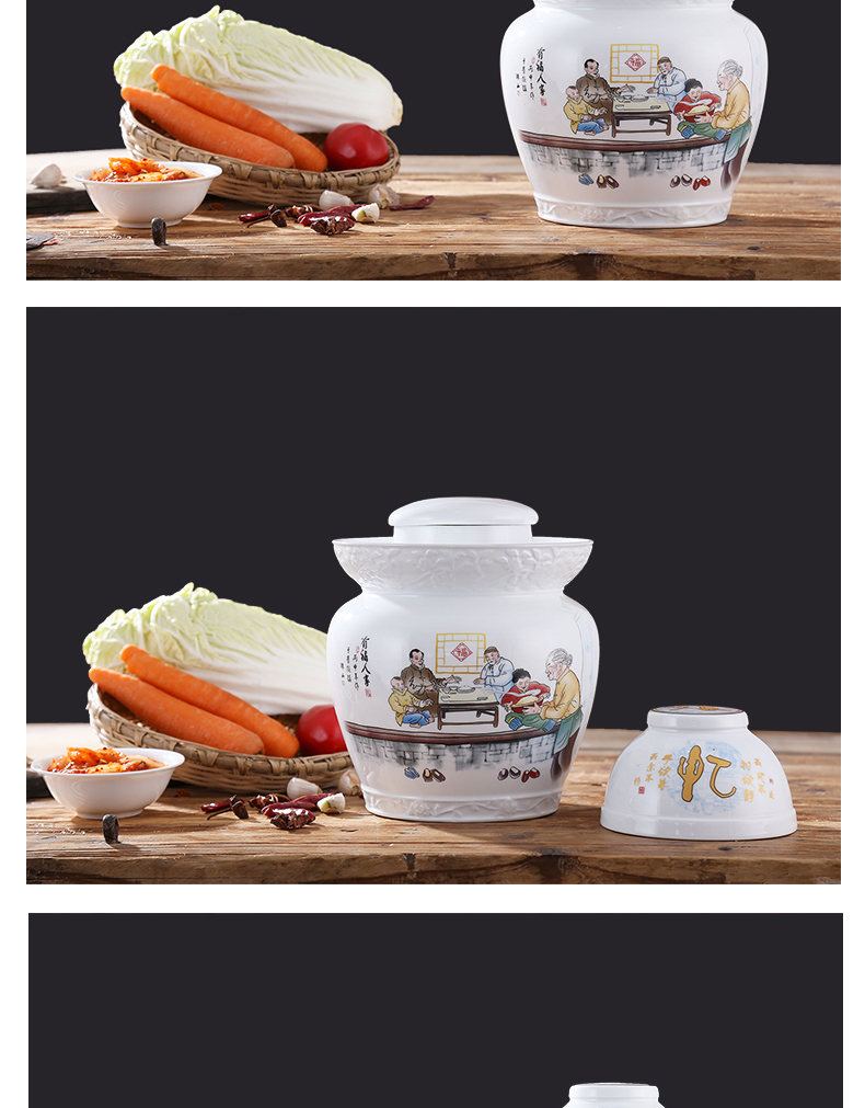 Jingdezhen ceramic kimchi altar seal storage tank sichuan pickles pickled vegetables can double cover lead - free pickle jar