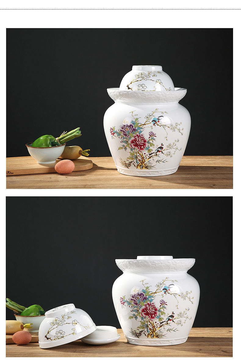 Jingdezhen ceramic kimchi altar seal storage tank sichuan pickles pickled vegetables can double cover lead - free pickle jar