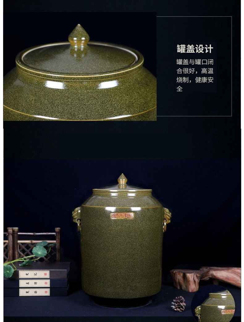 Ceramic barrel ricer box tea at the end of the cylinder insect tide jars cylinder tank sealing 50 kg 100 catties of jingdezhen