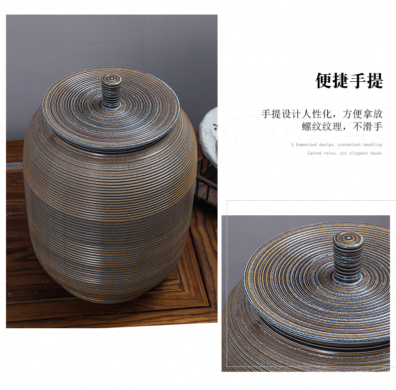 Ceramic barrel ricer 30 kg to 15 kg box with cover art tank barrel can save m barrels of jingdezhen tea urn