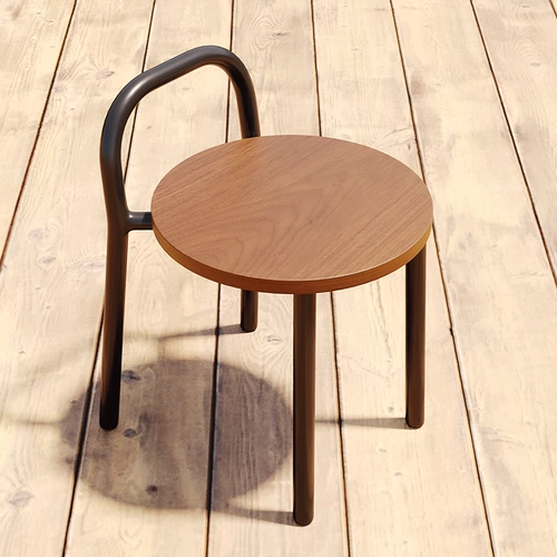 Nordic Iron Art Маленький круглый стул современный легкий роскошный складывание открытого двора балконы сад сад твердый дерево повседневная скамейка