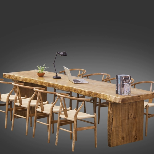 Индивидуальные бревна нерегулярно, натуральная боковая сторона с твердым деревянным столом Владелец стола стола стола чай