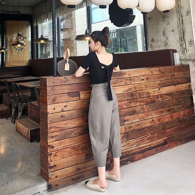 Big size women's dress Xia's new fat sister Less age 90% broadlegged pants Pants Foreign Pie Suit Fat Mm-skinny Chater Two sets