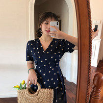 Meet home plus size womens clothing fat sister little daisy dress summer new thin meat chiffon floral skirt