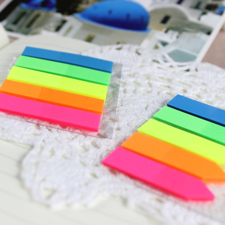 Office supplies Wholesale color plastic film conveniently label waterproof N - label bookmark transparent and free paste